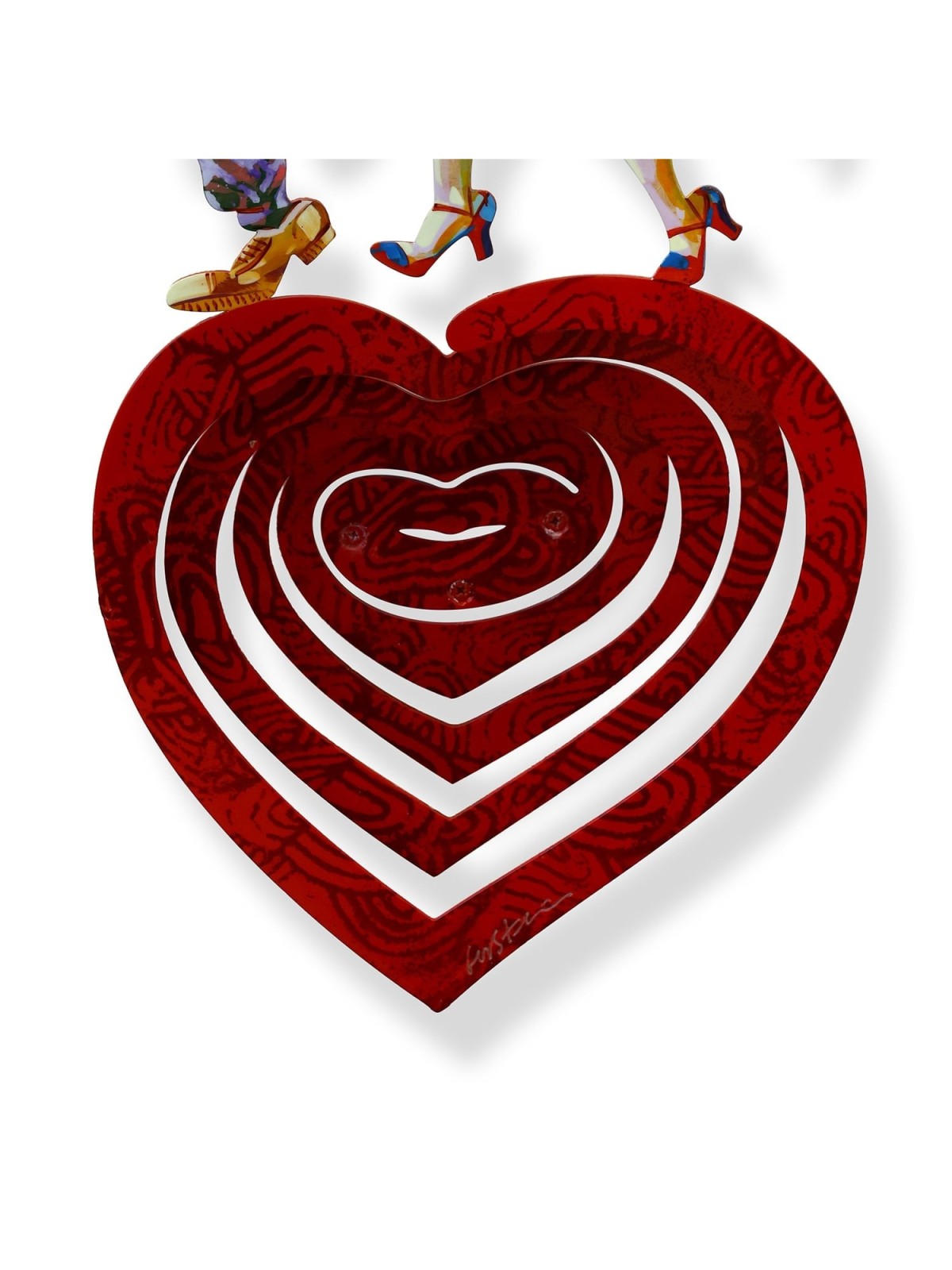 Swinging heart: David Gerstein Hand Painted Limited Edition Wall Sculp