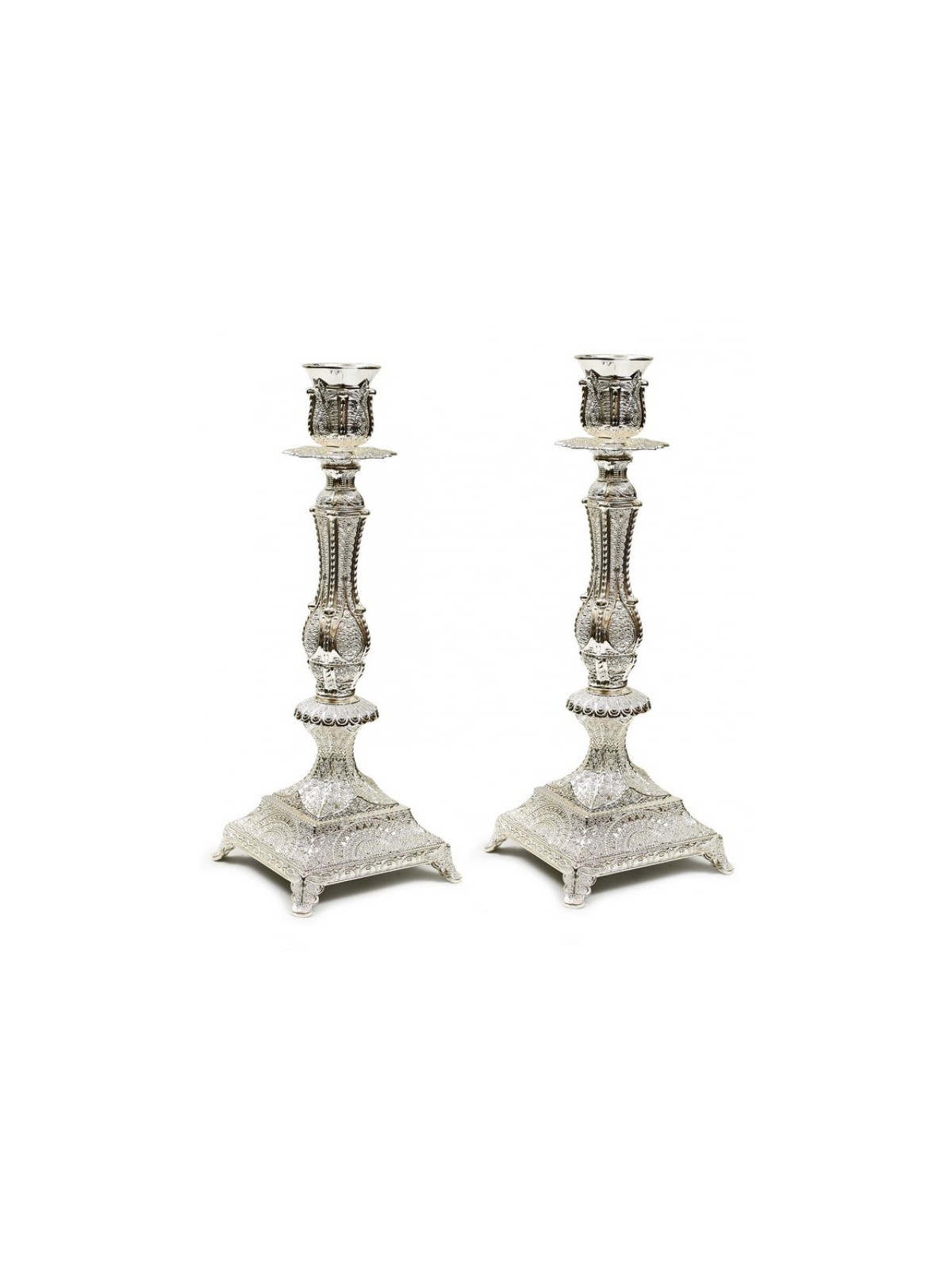 Silver Plated Candlesticks Decorative Filigree Flor... | Gifts for Her
