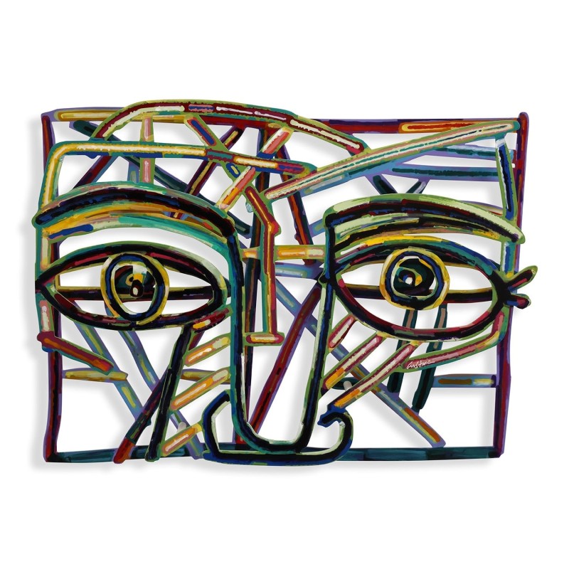Graffiti Face 3: David Gerstein Hand Painted Limited Edition Wall Scul