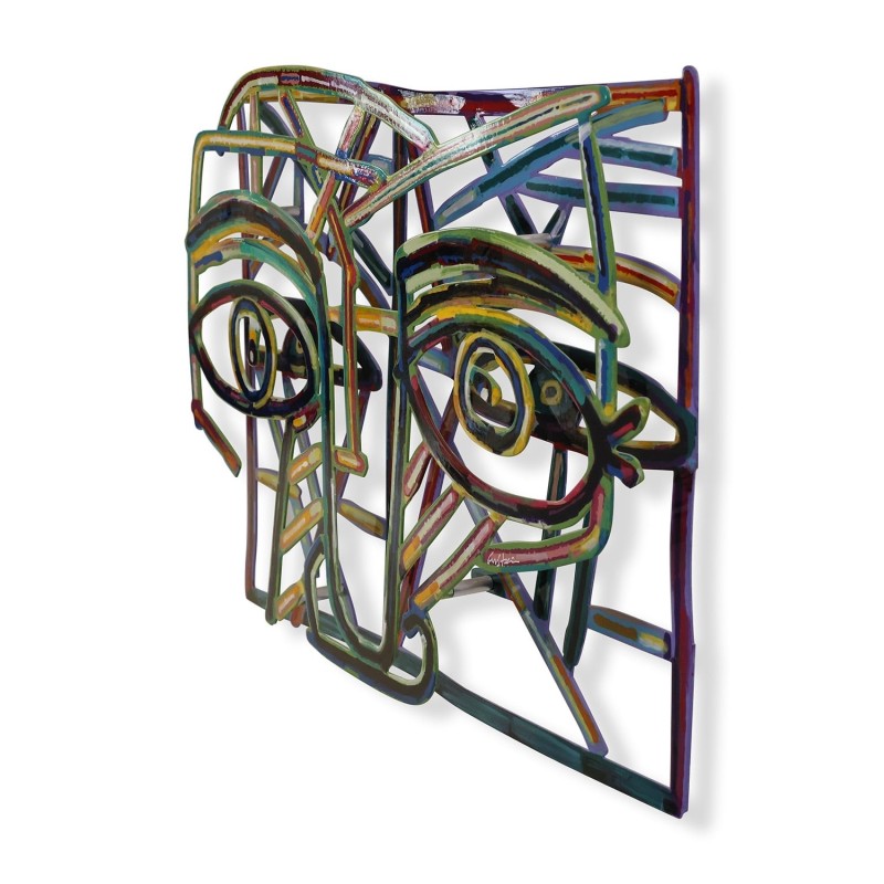 Graffiti Face 3: David Gerstein Hand Painted Limited Edition Wall Scul