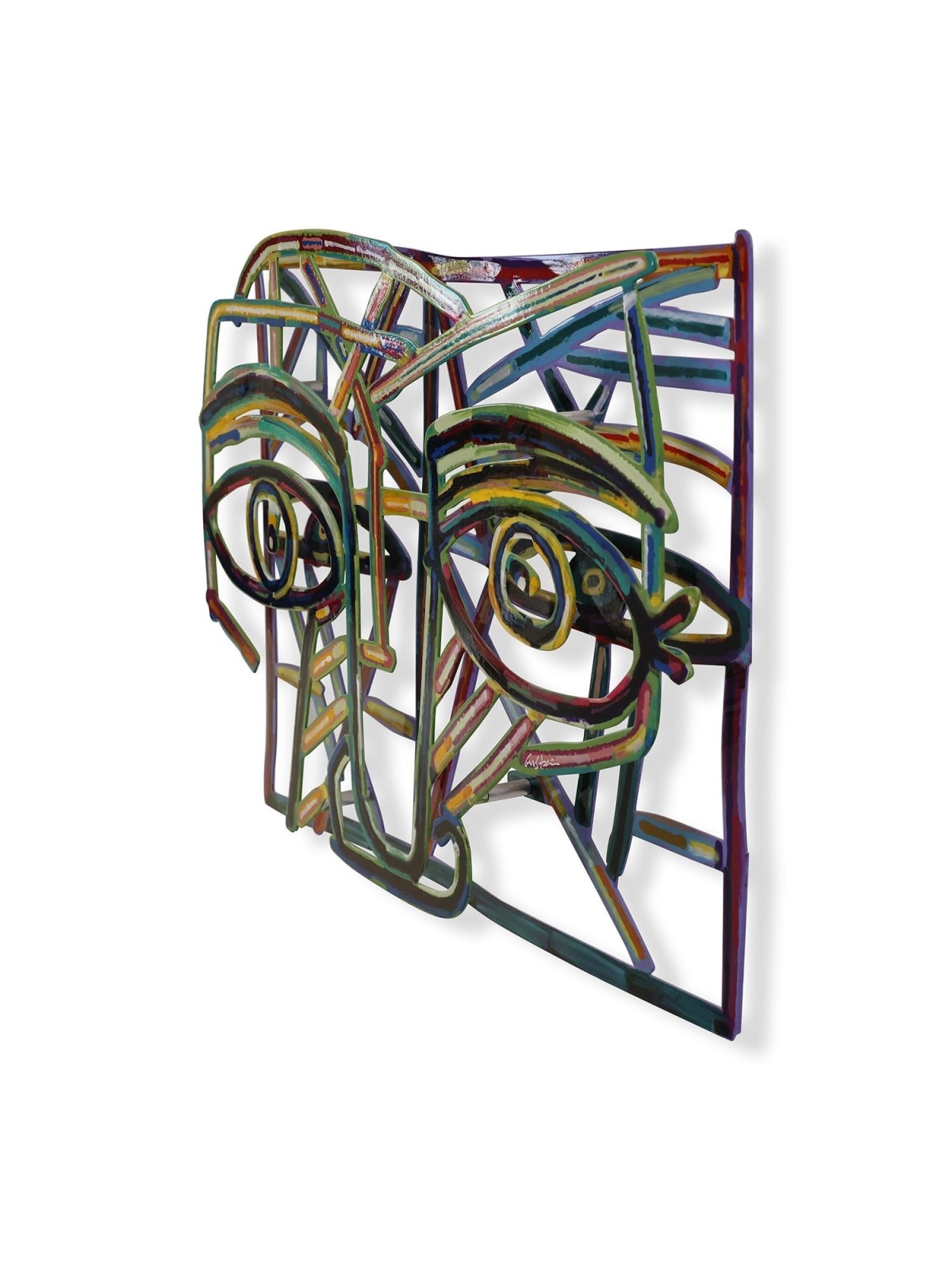 Graffiti Face 3: David Gerstein Hand Painted Limited Edition Wall Scul