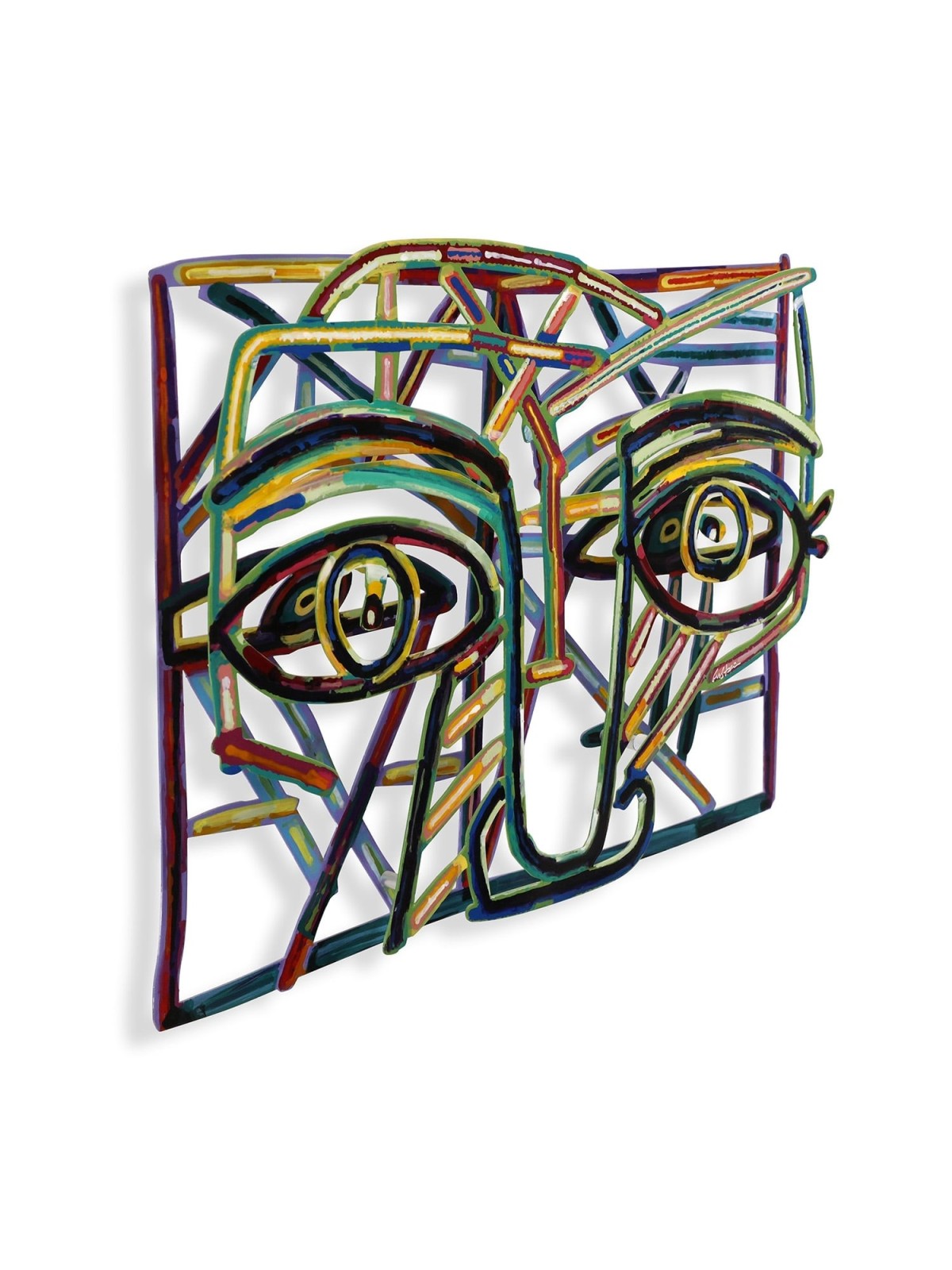 Graffiti Face 3: David Gerstein Hand Painted Limited Edition Wall Scul