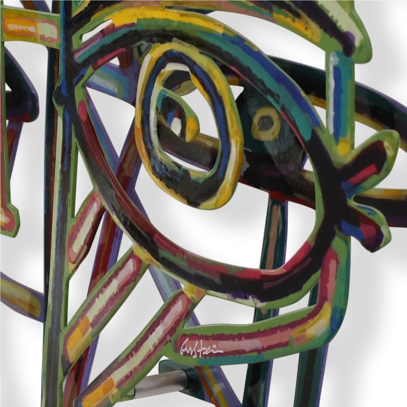 Graffiti Face 3: David Gerstein Hand Painted Limited Edition Wall Scul