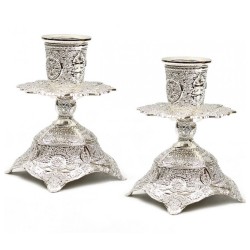 Silver Plated Candlesticks Decorative Filigree Flor... | Gifts for Her