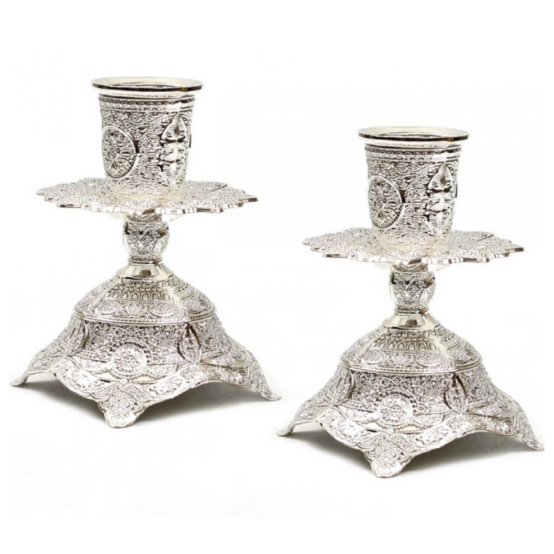 Silver Plated Candlesticks Decorative Filigree Flor... | Gifts for Her