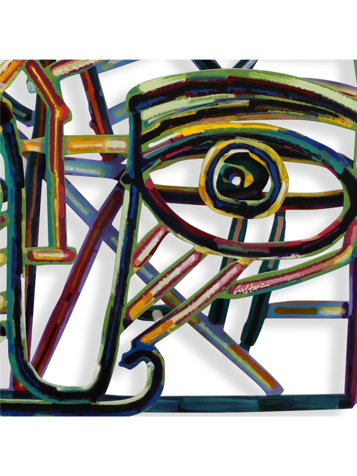 Graffiti Face 3: David Gerstein Hand Painted Limited Edition Wall Scul