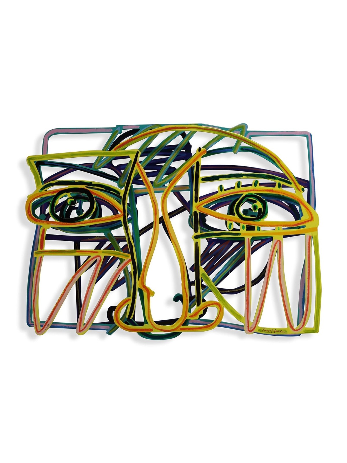 Graffiti Face 2: David Gerstein Hand Painted Limited Edition Wall Scul