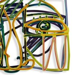 Graffiti Face 2: David Gerstein Hand Painted Limited Edition Wall Scul