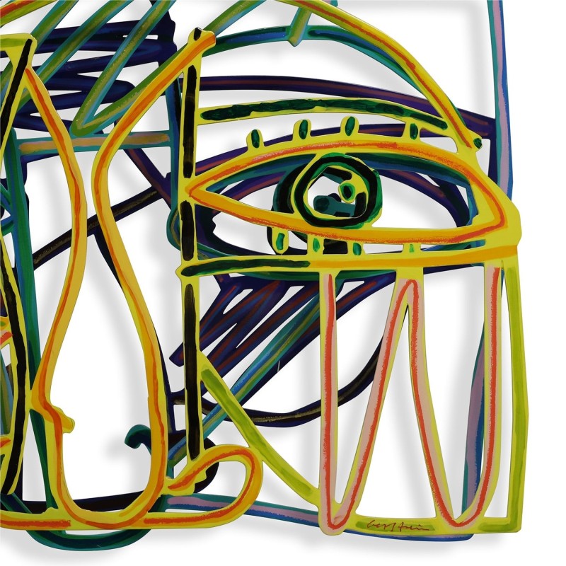 Graffiti Face 2: David Gerstein Hand Painted Limited Edition Wall Scul