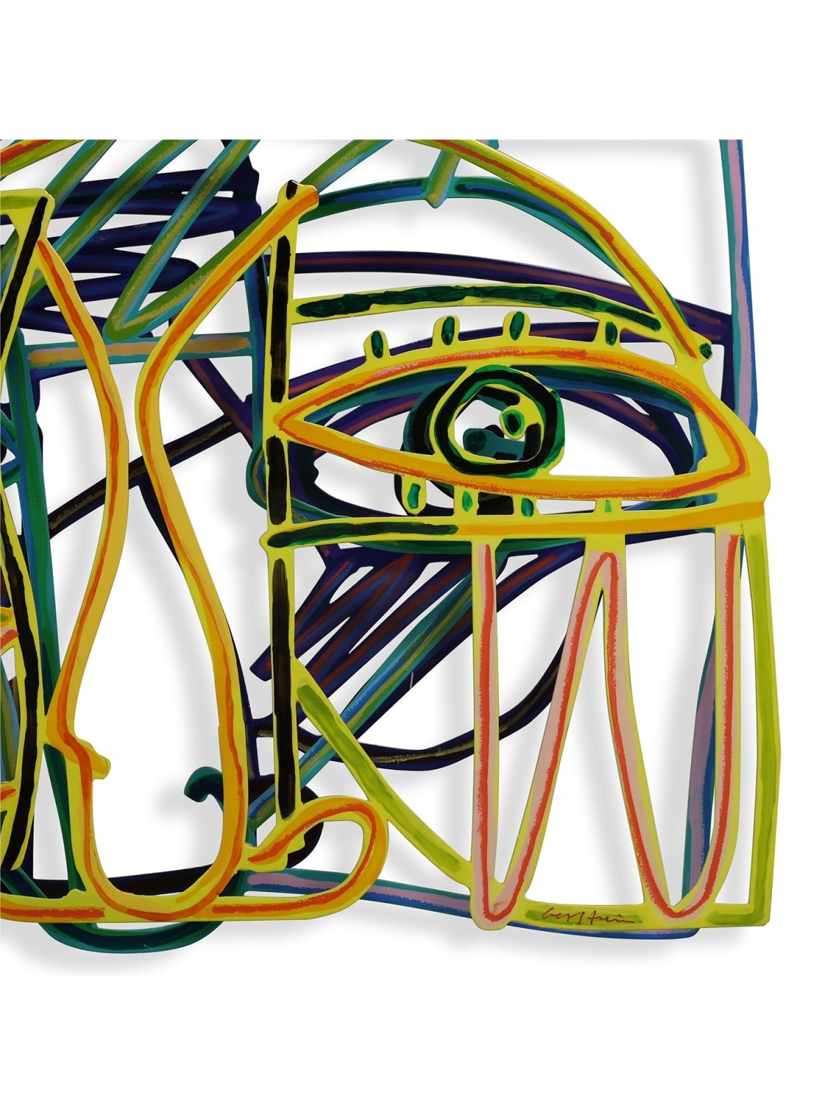 Graffiti Face 2: David Gerstein Hand Painted Limited Edition Wall Scul