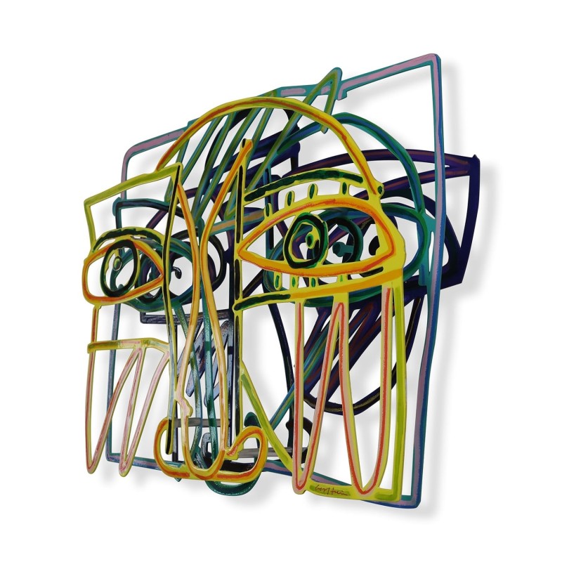 Graffiti Face 2: David Gerstein Hand Painted Limited Edition Wall Scul