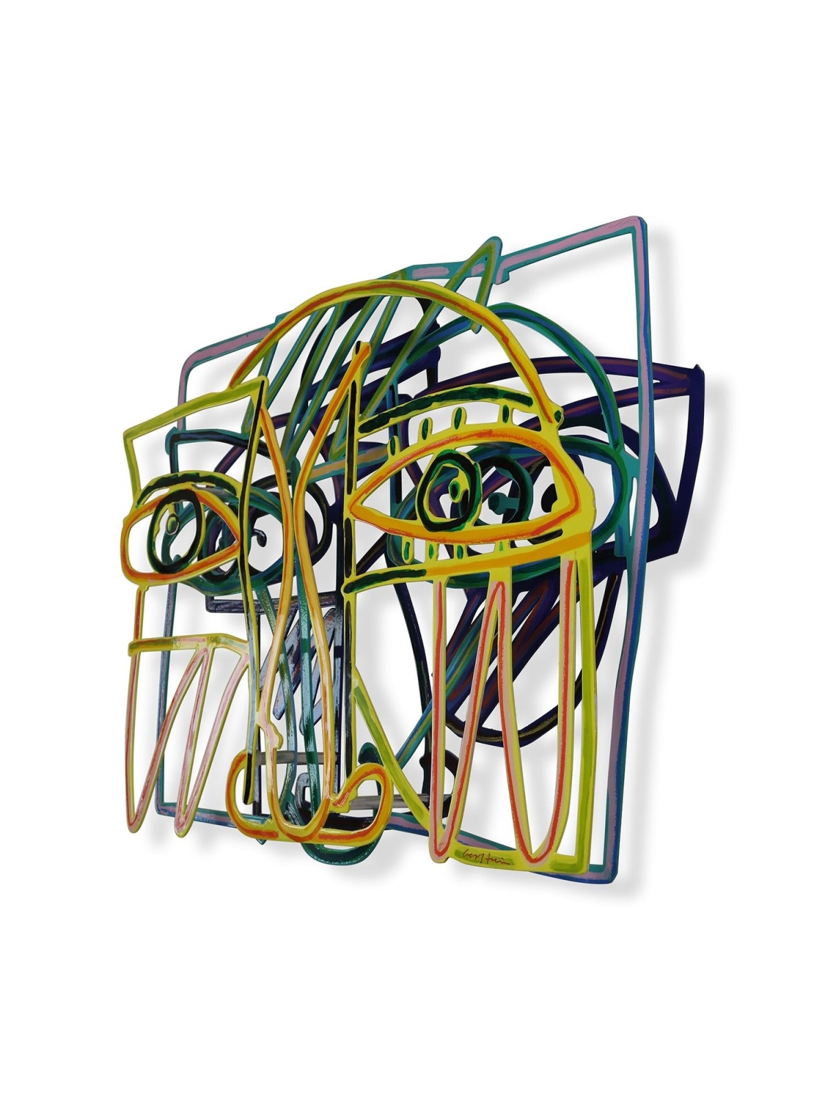 Graffiti Face 2: David Gerstein Hand Painted Limited Edition Wall Scul