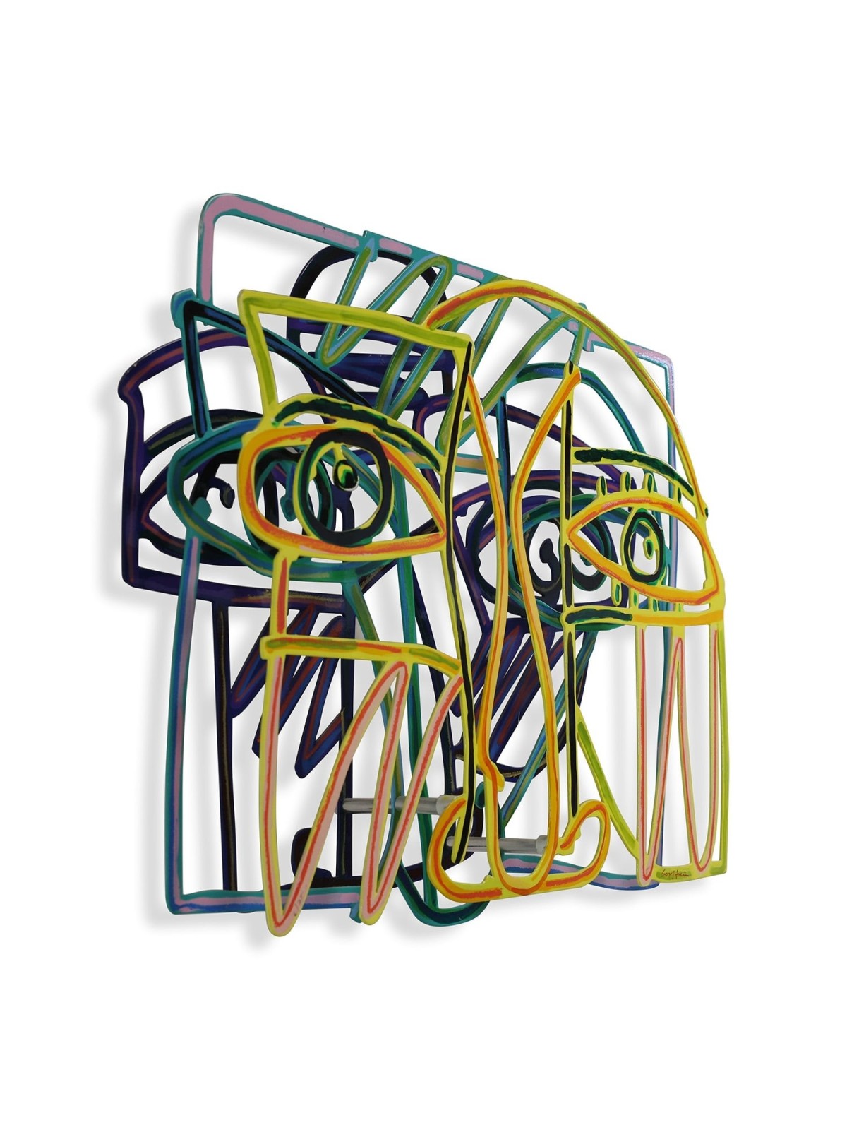 Graffiti Face 2: David Gerstein Hand Painted Limited Edition Wall Scul