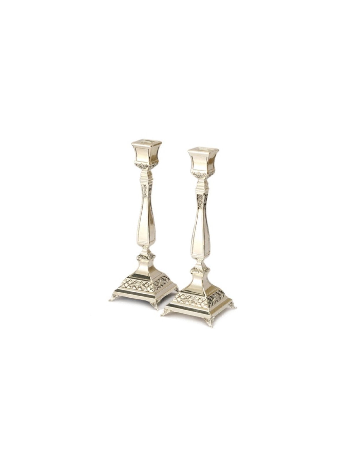 Silver Plated Raised Candlesticks Engrav... | Traditional Candlesticks