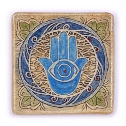 Art in Clay Plaque Hamsa en céramique faite à la main à suspendre au mur