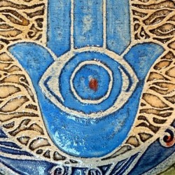 Art in Clay Handmade Ceramic Hamsa Plaque Wall Hanging