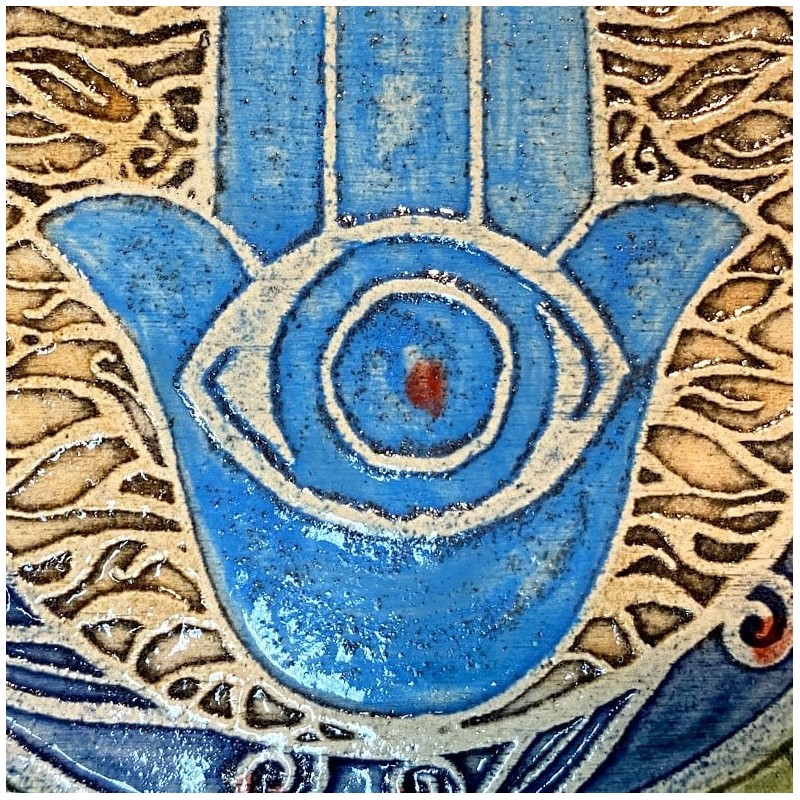 Art in Clay Handmade Ceramic Hamsa Plaque Wall Hanging