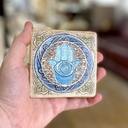 Art in Clay Handmade Ceramic Hamsa Plaque Wall Hanging