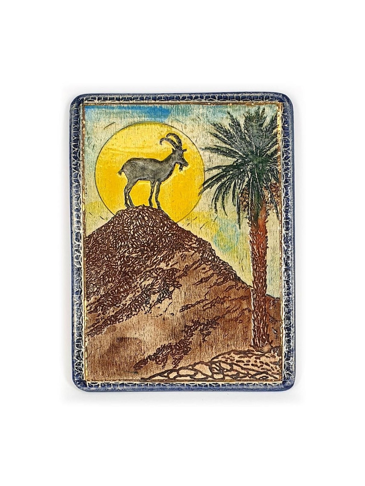 Art in Clay Limited Edition Handmade Ein Gedi Mountain Goat Ceramic Pl