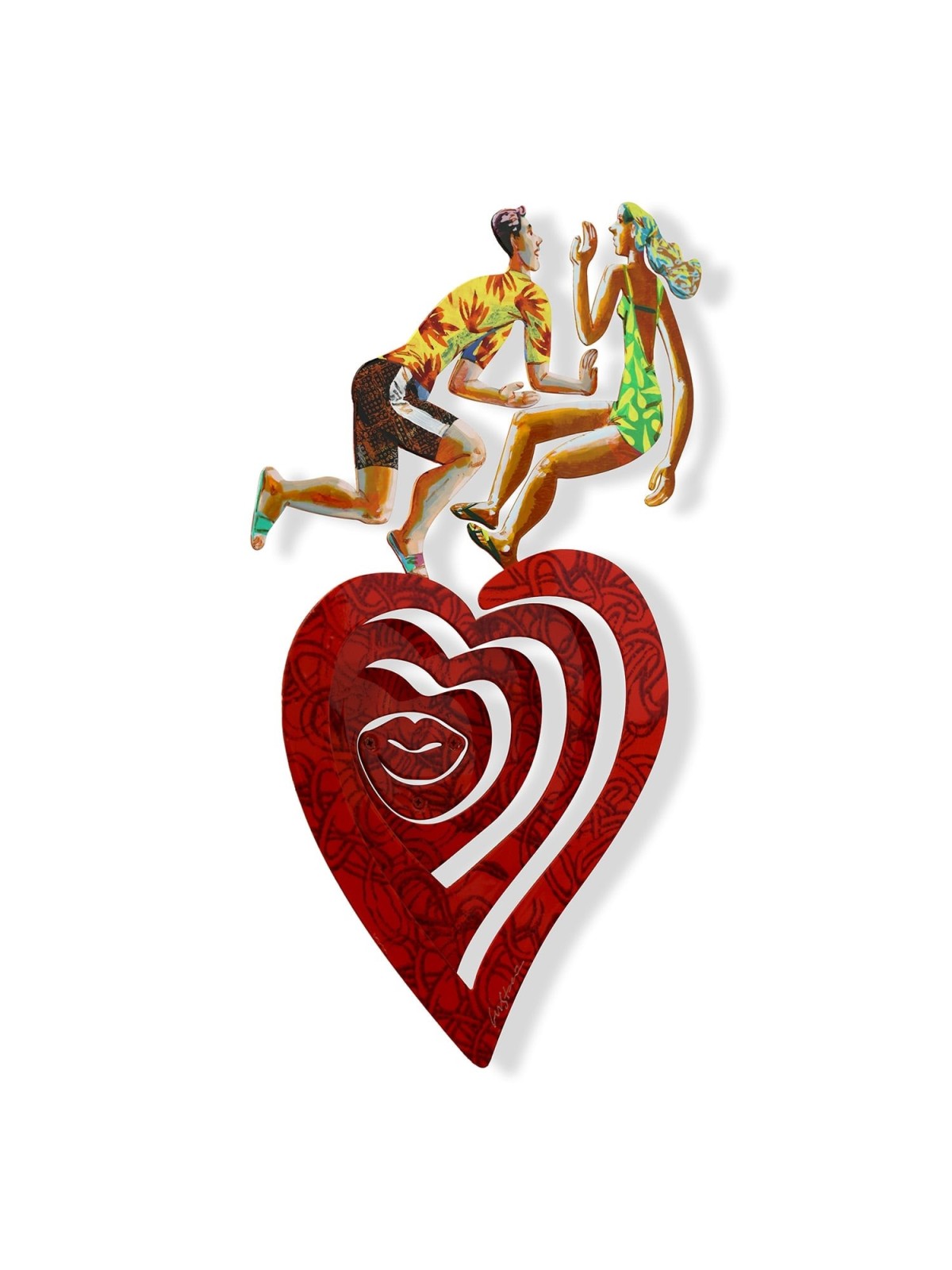 Moving Heart: David Gerstein Hand Painted Limited Edition Wall Sculptu