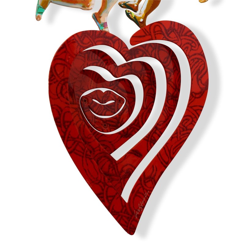 Moving Heart: David Gerstein Hand Painted Limited Edition Wall Sculptu