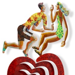 Moving Heart: David Gerstein Hand Painted Limited Edition Wall Sculptu