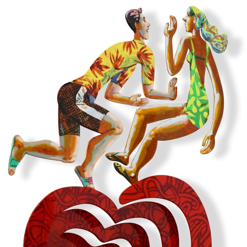 Moving Heart: David Gerstein Hand Painted Limited Edition Wall Sculptu