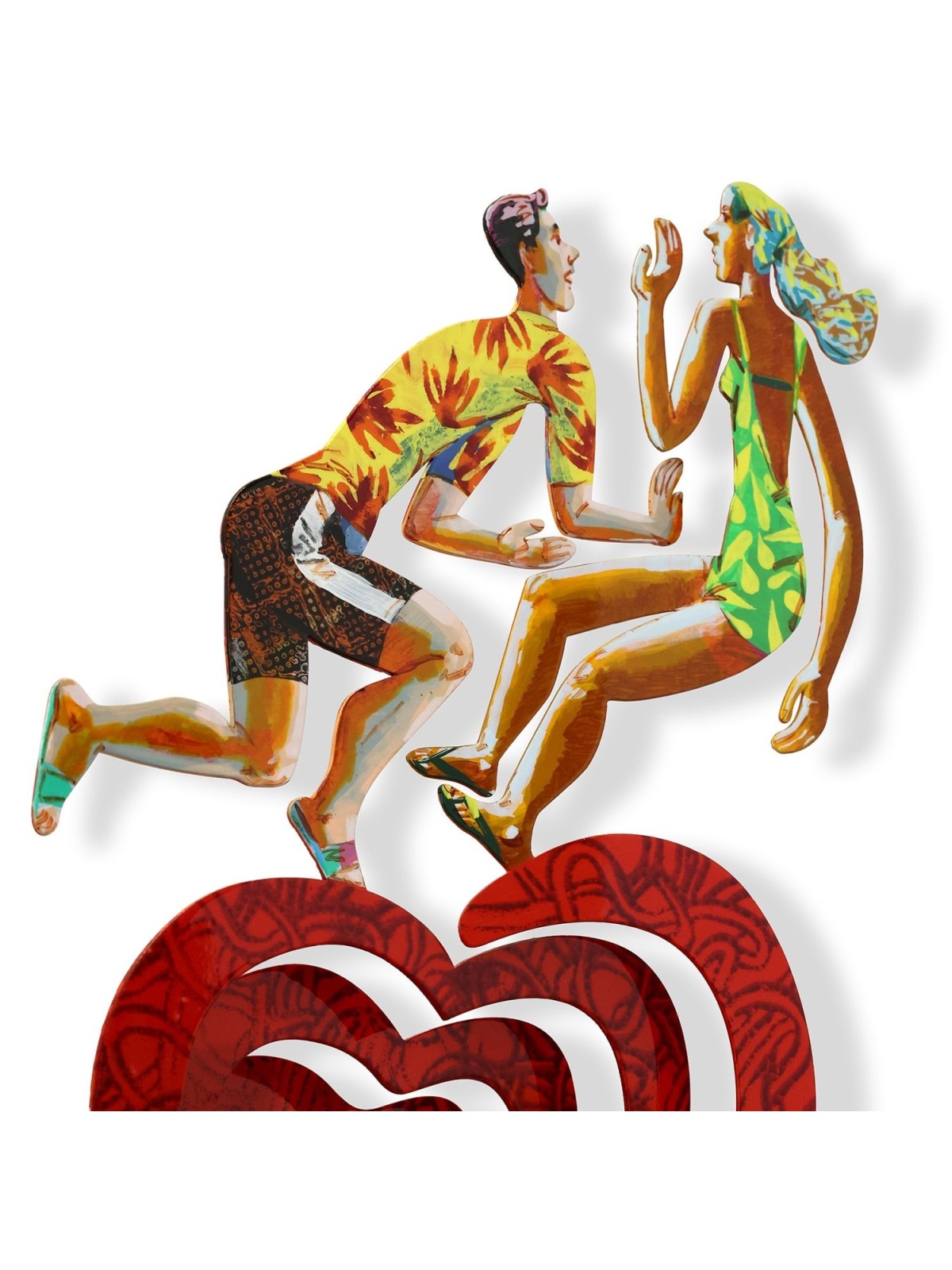 Moving Heart: David Gerstein Hand Painted Limited Edition Wall Sculptu