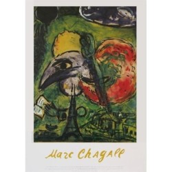 The Bride and Groom of the Eiffel Tower, 1952-54. Marc Chagall (Poster