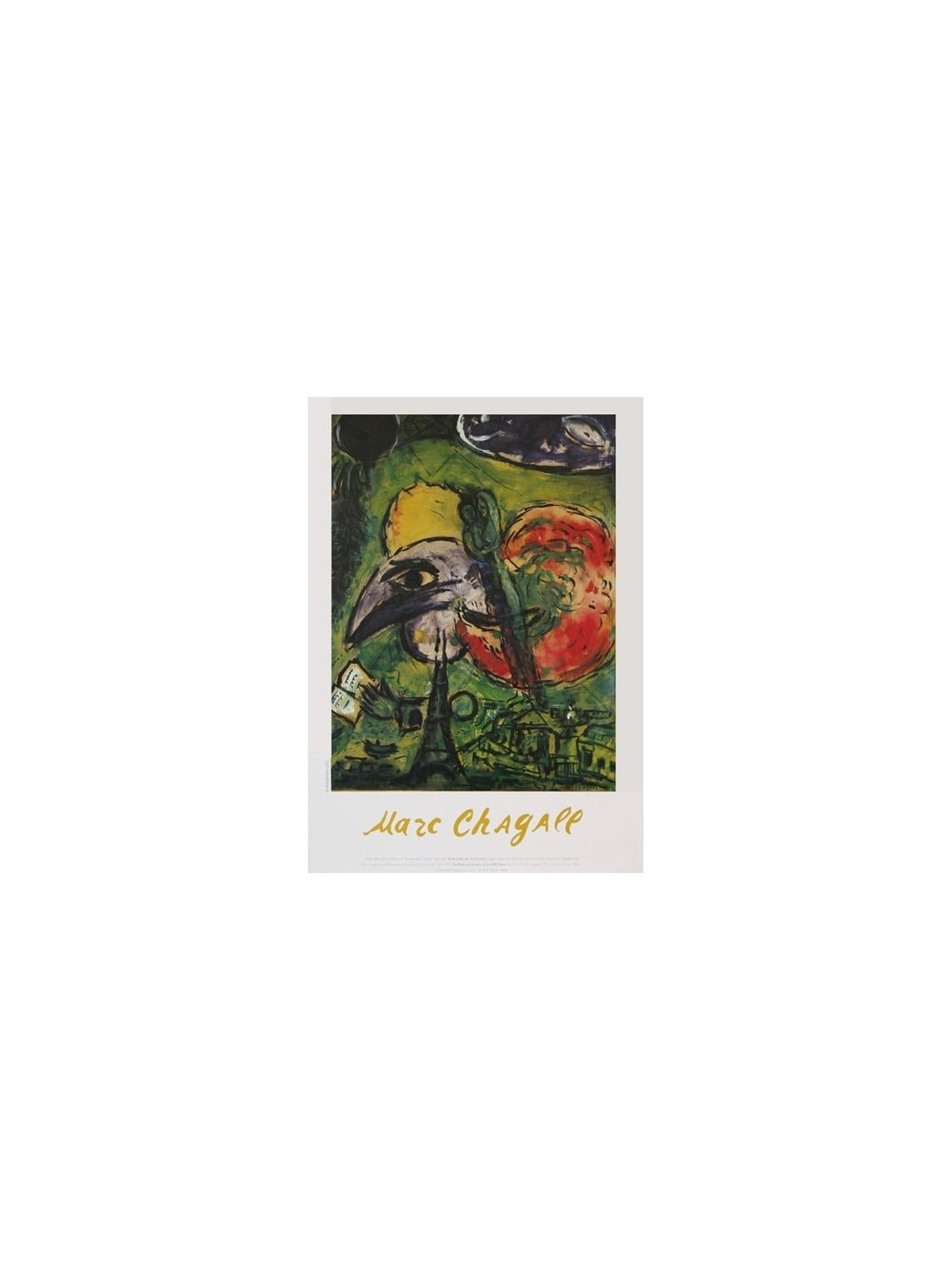 The Bride and Groom of the Eiffel Tower, 1952-54. Marc Chagall (Poster