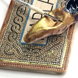 Art in Clay Handmade Ceramic English Personalized Door Sign With 24K G