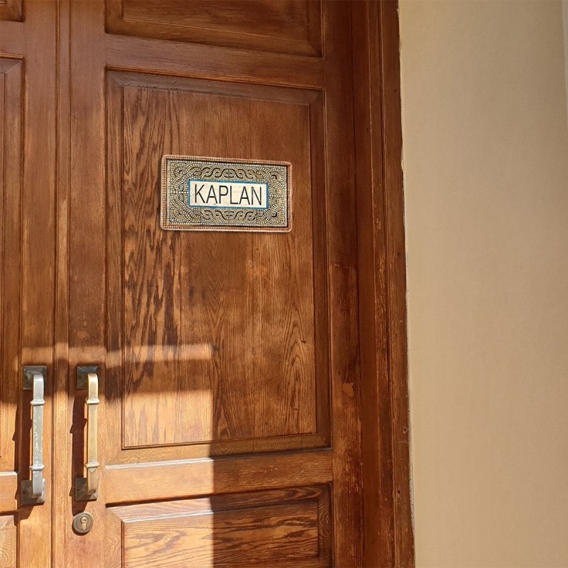 Art in Clay Handmade Ceramic English Personalized Door Sign With 24K G