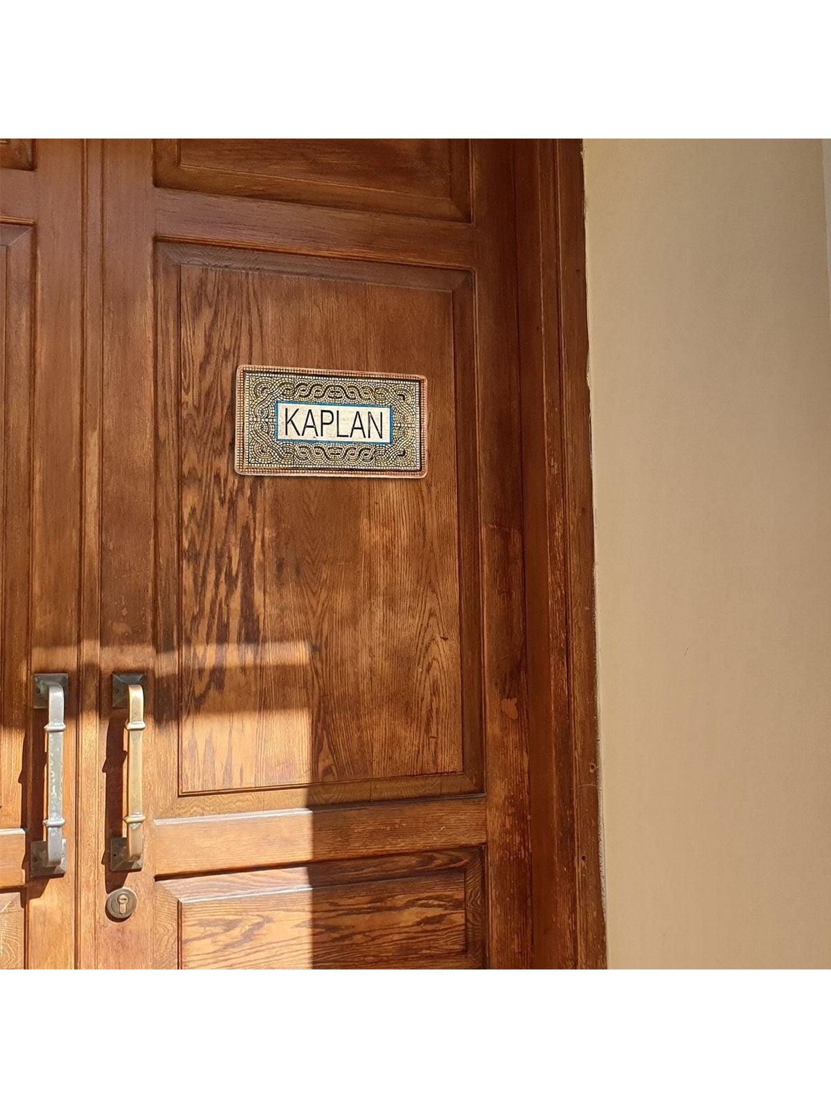 Art in Clay Handmade Ceramic English Personalized Door Sign With 24K G