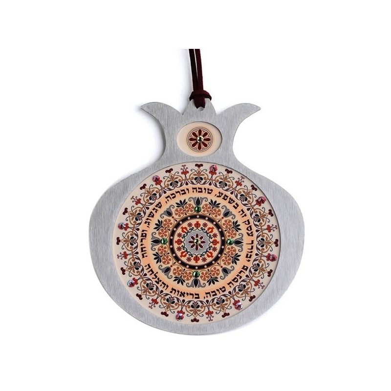 Stainless Steel Pomegranate Business Blessing Wall Hanging - Floral Po