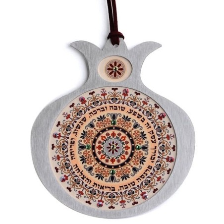 Stainless Steel Pomegranate Business Blessing Wall Hanging - Floral Po