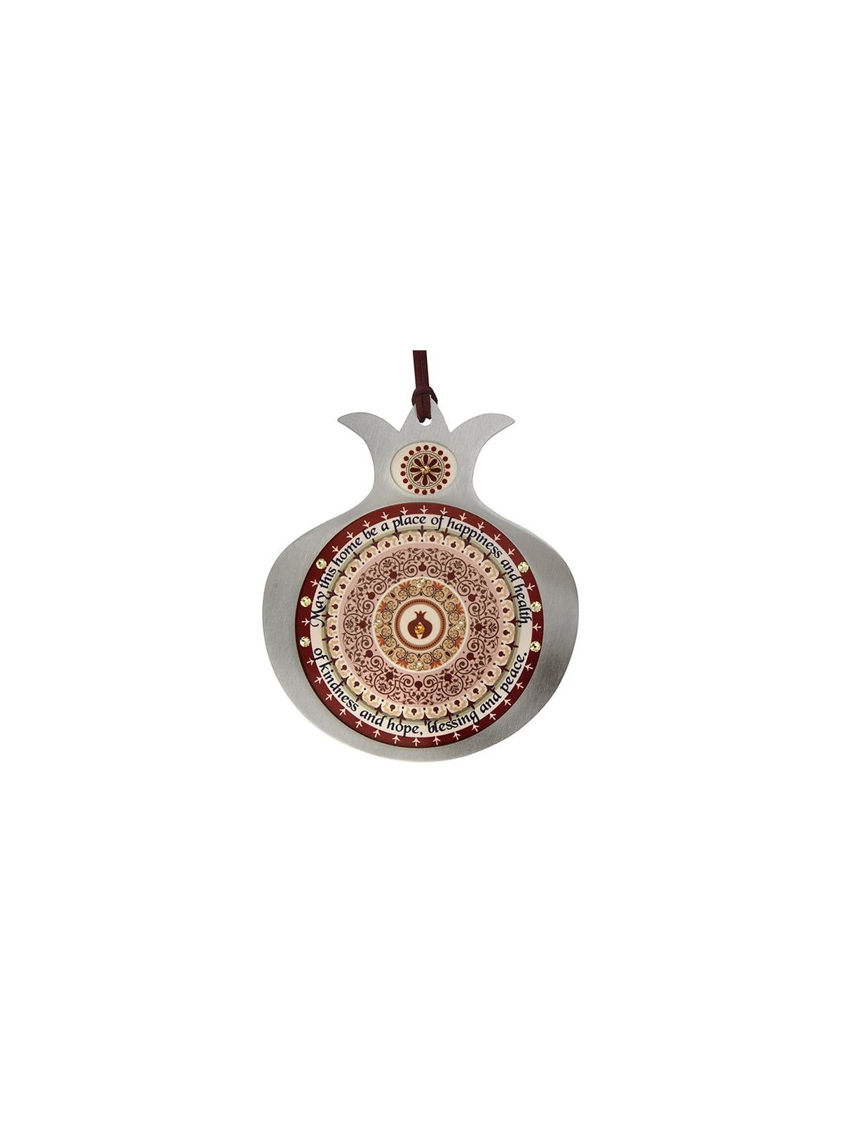 Dorit Judaica Stainless Steel Pomegranate English Home Blessing Wall H