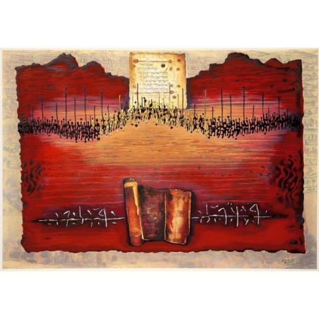 Land of Canaan. Artist: Moshe Castel. Limited Edition Gold Embossed Se