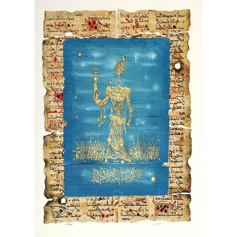 Moses. Artist: Moshe Castel. Limited Edition Gold Embossed Serigraph