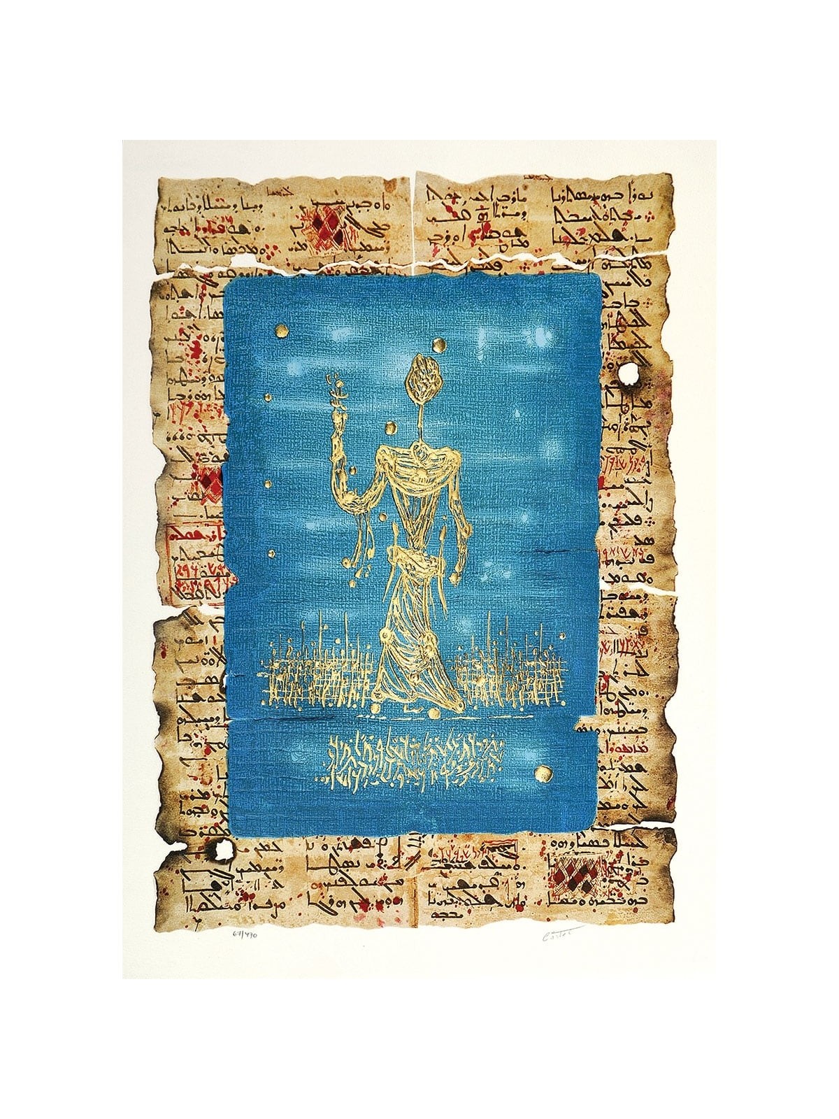 Moses. Artist: Moshe Castel. Limited Edition Gold Embossed Serigraph