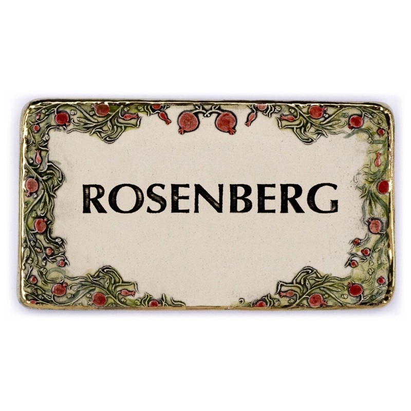 Art in Clay Handmade Ceramic English Personalized Door Sign With 24K G