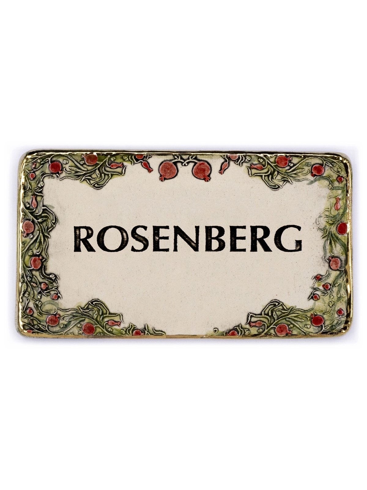 Art in Clay Handmade Ceramic English Personalized Door Sign With 24K G