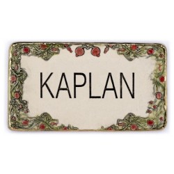 Art in Clay Handmade Ceramic English Personalized Door Sign With 24K G