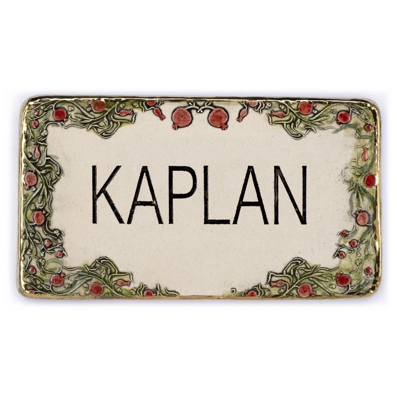 Art in Clay Handmade Ceramic English Personalized Door Sign With 24K G
