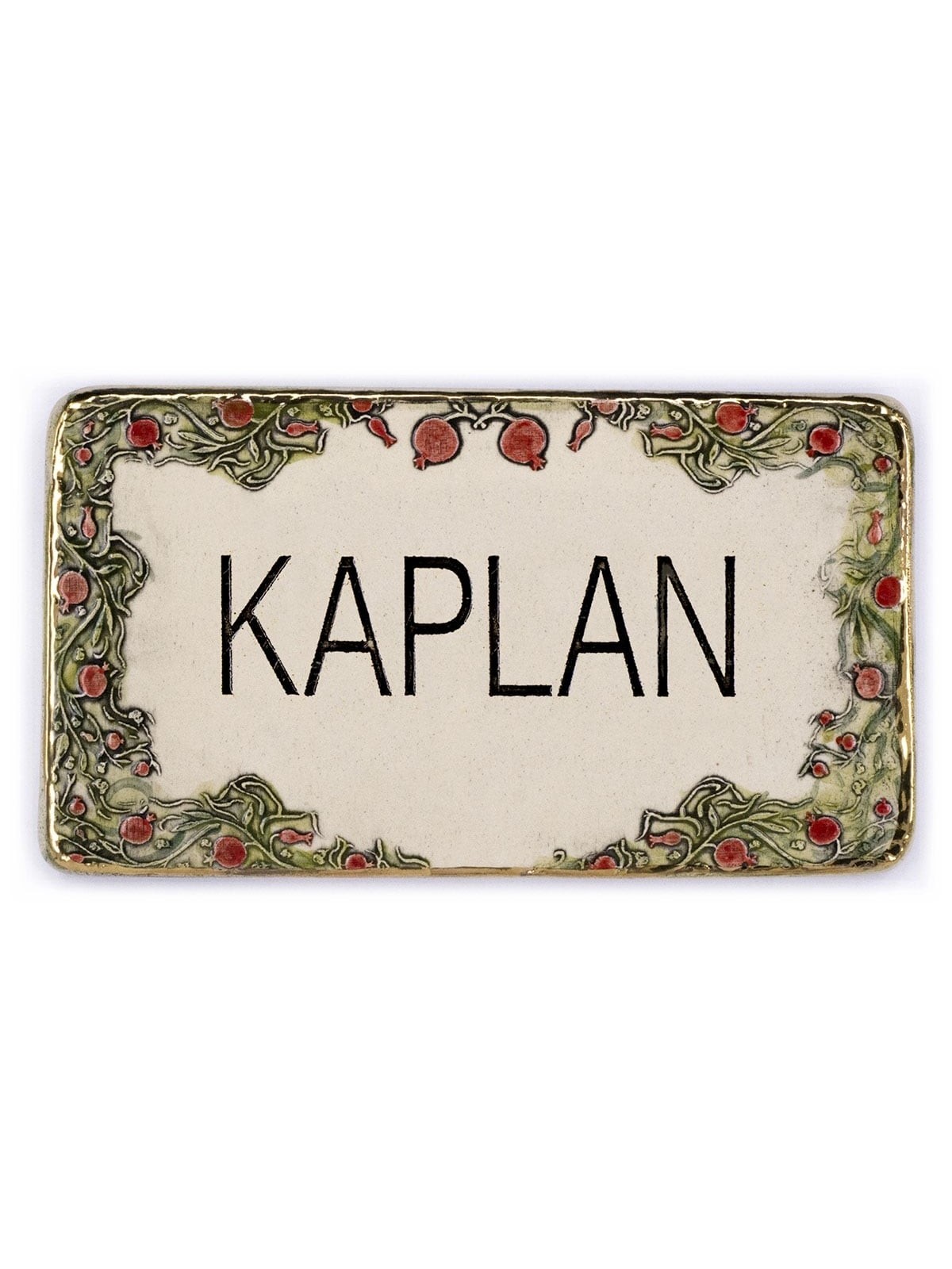 Art in Clay Handmade Ceramic English Personalized Door Sign With 24K G