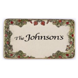 Art in Clay Handmade Ceramic English Personalized Door Sign With 24K G
