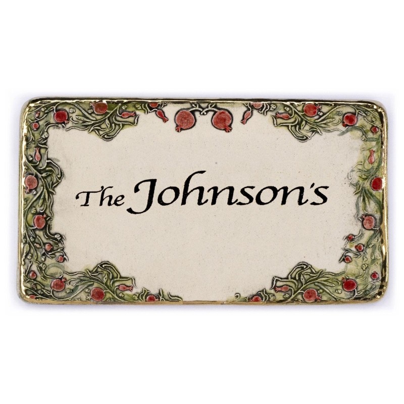 Art in Clay Handmade Ceramic English Personalized Door Sign With 24K G