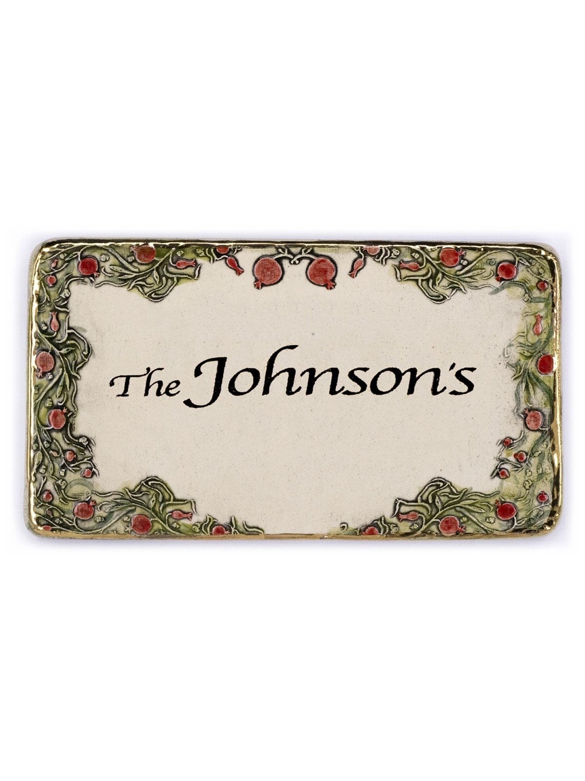 Art in Clay Handmade Ceramic English Personalized Door Sign With 24K G