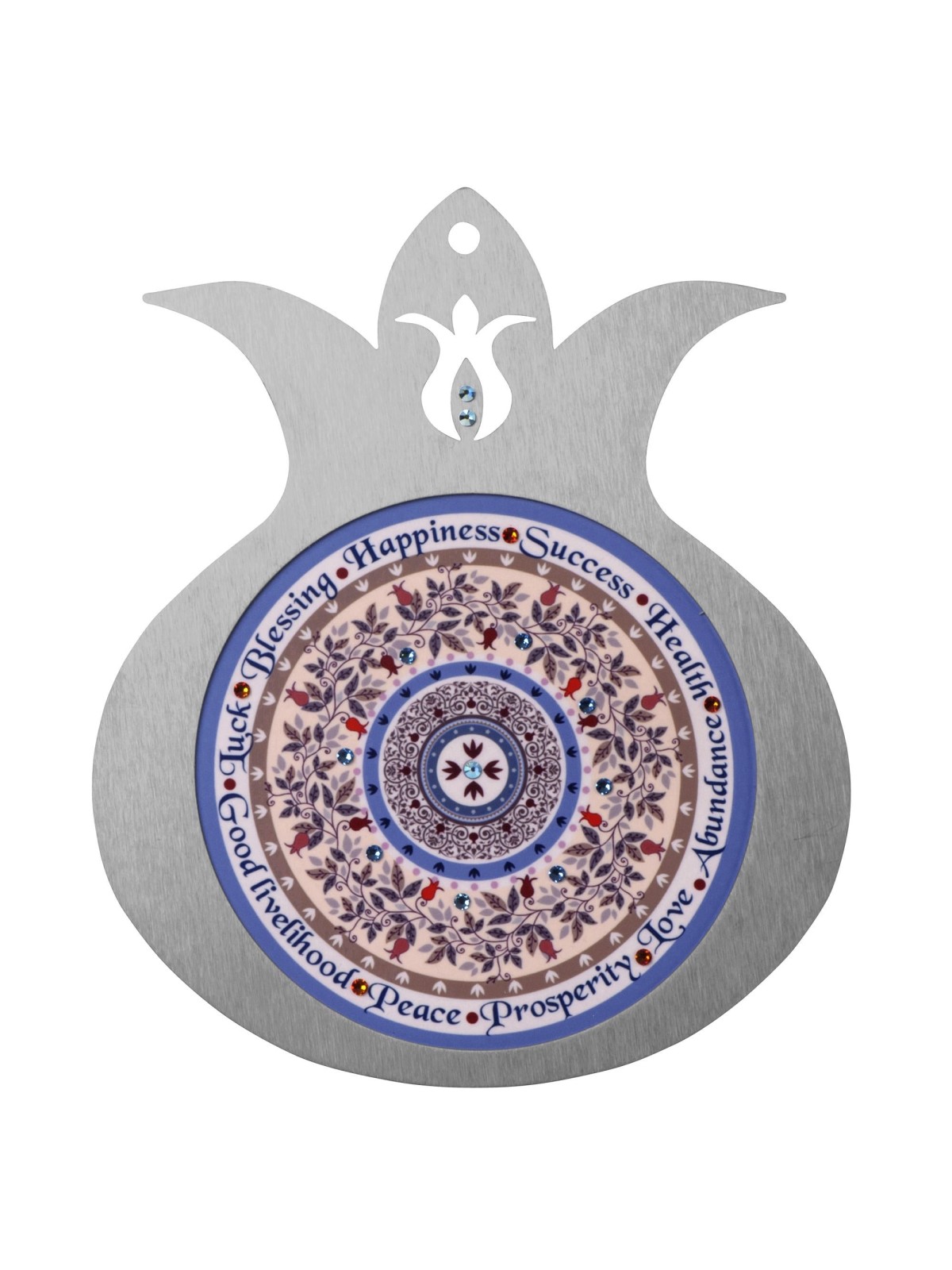 Dorit Judaica Large Pomegranate Hanging - 10 Blessings with Pomegranat