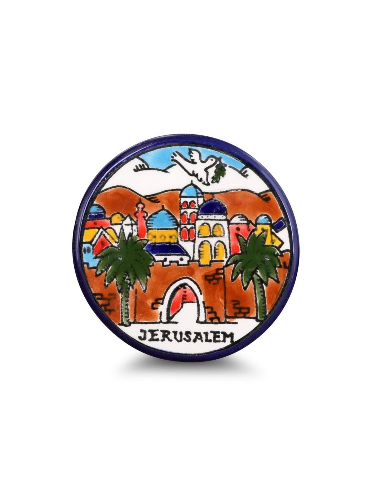 Jerusalem and Dove of Peace Armenian Ceramic Plate