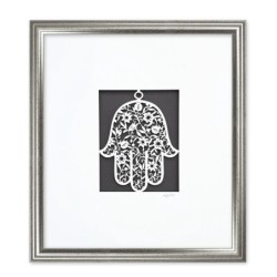 White Floral Hamsa Laser-Cut Paper Wall Art by David Fisher (Color Opt
